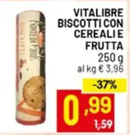 Centro Commerciale Discount Vitalibre biscotti con cereali e frutta offerta