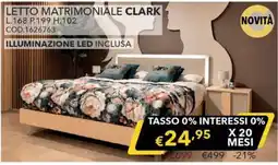 Mercatone Germanvox Letto matrimoniale Clark offerta