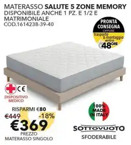 Mercatone Germanvox Materasso Salute 5 Zone Memory offerta