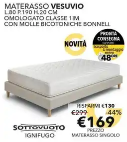 Mercatone Germanvox Materasso Vesuvio Sottovuoto Ignifugo offerta