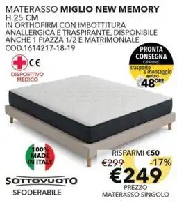 Mercatone Germanvox Materasso Miglio New Memory offerta