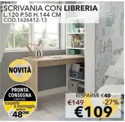 Mercatone Germanvox Scrivania con libreria offerta