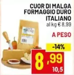 Centro Commerciale Discount Cuor di Malga Formaggio Duro Italiano offerta