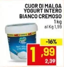 Centro Commerciale Discount Cuor di Malga yogurt intero bianco cremoso offerta