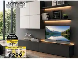 Mercatone Germanvox Soggiorno grafite e bianco offerta