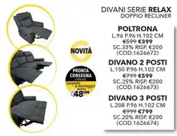 Mercatone Germanvox Divani serie Relax Doppio Recliner offerta