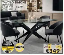 Mercatone Germanvox Tavolo Simone in vetro offerta