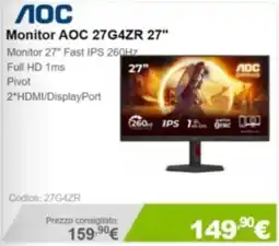 Next Monitor AOC 27G4ZR offerta
