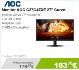 Next Monitor AOC C27G4ZXE 27" Curvo offerta