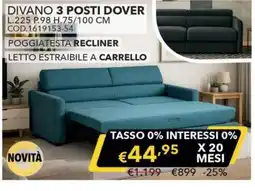 Mercatone Germanvox Divano 3 posti Dover offerta