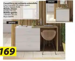Hobby e Legno Cassettiera con scrivania estensibile offerta