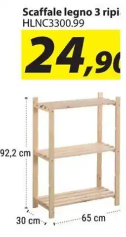 Hobby e Legno Scaffale legno 3 ripi offerta