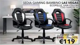 Mercatone Germanvox Sedia gaming bambino Las Vegas offerta