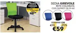 Mercatone Germanvox Sedia girevole rete colorata offerta