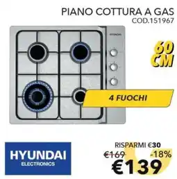 Mercatone Germanvox Piano cottura a gas Hyundai offerta