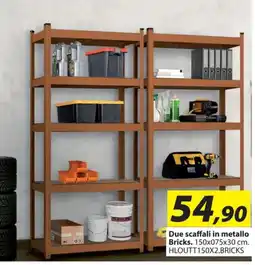 Hobby e Legno Due scaffali in metallo Bricks offerta
