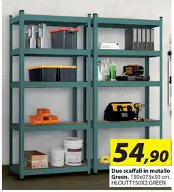 Hobby e Legno Due scaffali in metallo Green offerta