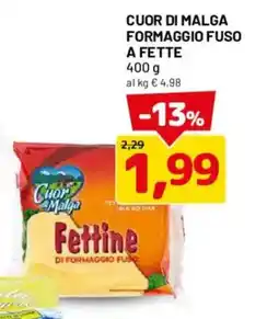 DPiù Cuor di Malga Fettine di formaggio fuso offerta
