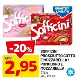 DPiù Sofficini Prosciutto Cotto e Mozzarella offerta