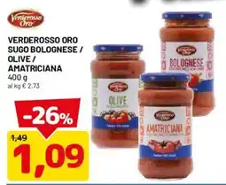 DPiù Verderosso Oro sugo bolognese / olive / amatriciana offerta