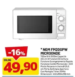 DPiù NGM FM20GPW Microonde offerta