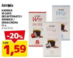 DPiù Kamoka Wow Cafe Decaffeinato Arabica Gran Crema offerta