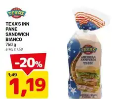 DPiù Texas Inn pane sandwich bianco offerta