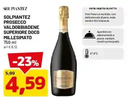 DPiù Solpiantez Prosecco Valdobbiadene Superiore DOCG Millesimato offerta