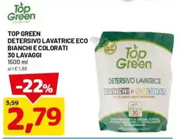 DPiù Top Green Detersivo Lavatrice Eco Bianchi e Colorati offerta