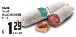 Coop Salame Milano o Ungherese Raspini offerta