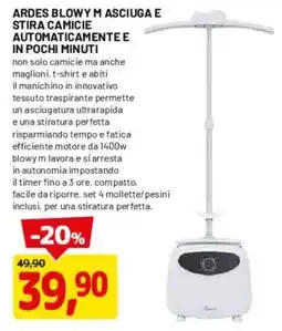 DPiù Ardes blowy m asciuga e stirà camicie offerta