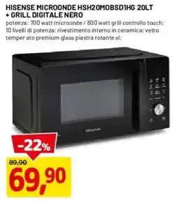 DPiù Hisense microonde HSH20MOBSD1HG offerta