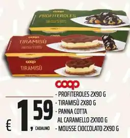 Coop Coop profiteroles e tiramisù offerta