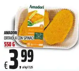Coop Amadori ortaiola con spinaci offerta