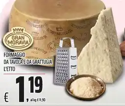Coop Formaggio da tavola e da grattugia Gran Moravia offerta