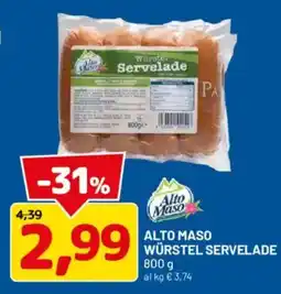 DPiù Alto Maso würstel servelade offerta