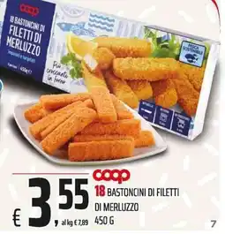 Coop Coop 18 bastoncini di filetti di merluzzo offerta