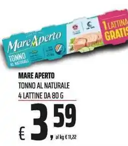 Coop Mare Aperto tonno al naturale offerta