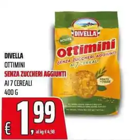 Coop Divella ottimini senza zuccheri aggiunti ai 7 cereali offerta
