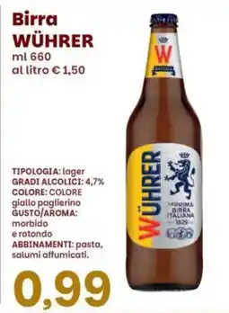 Prix Quality Birra Wührer offerta