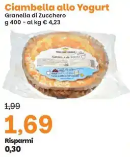 Prix Quality Ciambella allo Yogurt Granella di Zucchero offerta