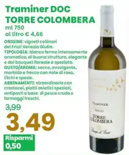 Prix Quality Traminer DOC Torre Colombera offerta