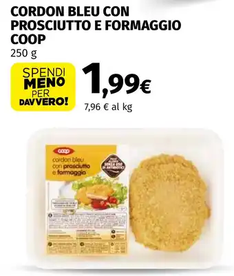 Cordon bleu con prosciutto e formaggio Coop