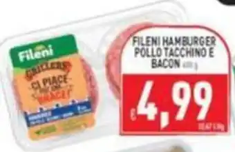 Fileni hamburger pollo tacchino e bacon