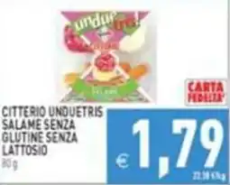 Supermercati Agorà Citterio unduetris salame senza glutine senza lattosio offerta