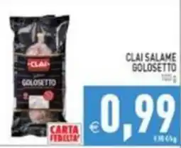 Supermercati Agorà Clai salame golosetto offerta