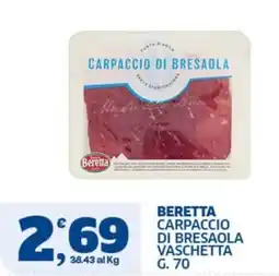 Ok Sigma Beretta carpaccio di bresaola vaschetta offerta