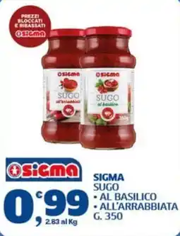 Ok Sigma Sigma sugo al basilico offerta