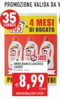 Supermercati Agorà Omino bianco lavatrice liquido offerta