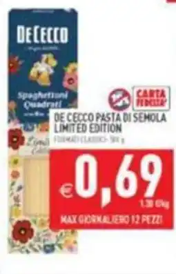 Supermercati Agorà De Cecco Spaghetttoni Quadrati offerta